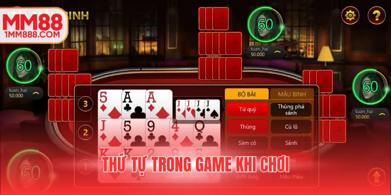 Thứ tự trong game khi chơi